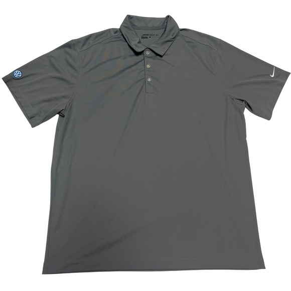 Nike Golf Dri-FIT Polo Shirt Mens XL Gray Volkswagen VW Logo Short Sleeve Tech